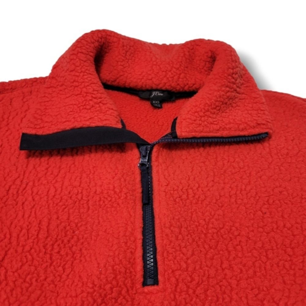 J.Crew Sweater Size XXS J. Crew Sherpa Fleece Sweater Teddy Pullover Sweater Red - Picture 3 of 6